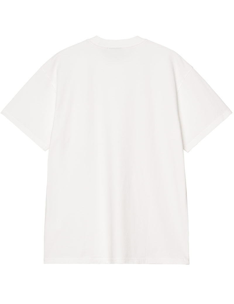 Carhartt WIP Short Sleeve Pond Corps Pocket T-Shirt White Heavy Stone Wash Back