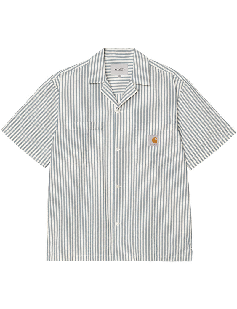 Carhartt WIP Leavel Shirt Stripe Blue River And Wax
