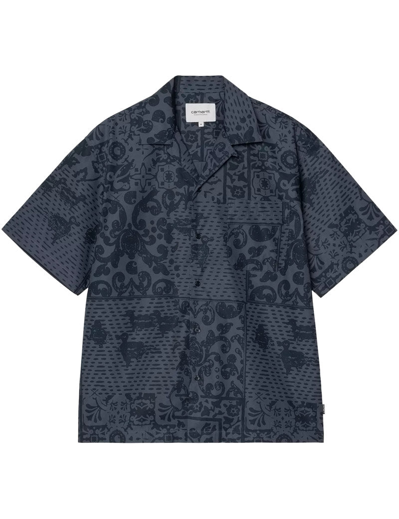 Carhartt WIP Short Sleeve Vestige Shirt Poplin Blue