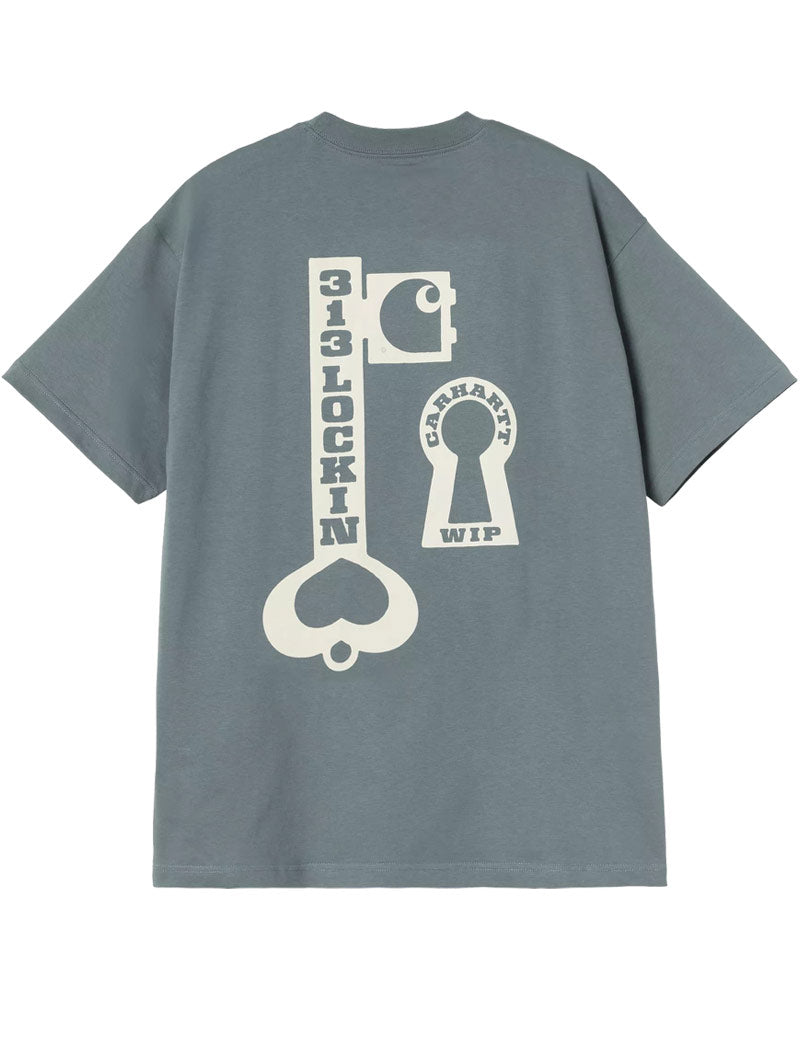 Carhartt WIP Short Sleeved Locked T-Shirt Cozy Blue Back