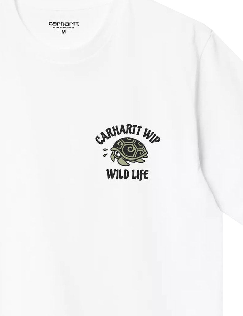 Carhartt WIP Short Sleeve Wild Life T-Shirt White Print Detail