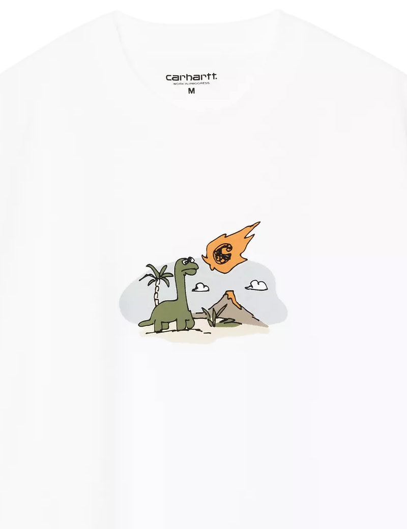 Carhartt WIP Short Sleeve Impact T-Shirt White Dinosaur Print