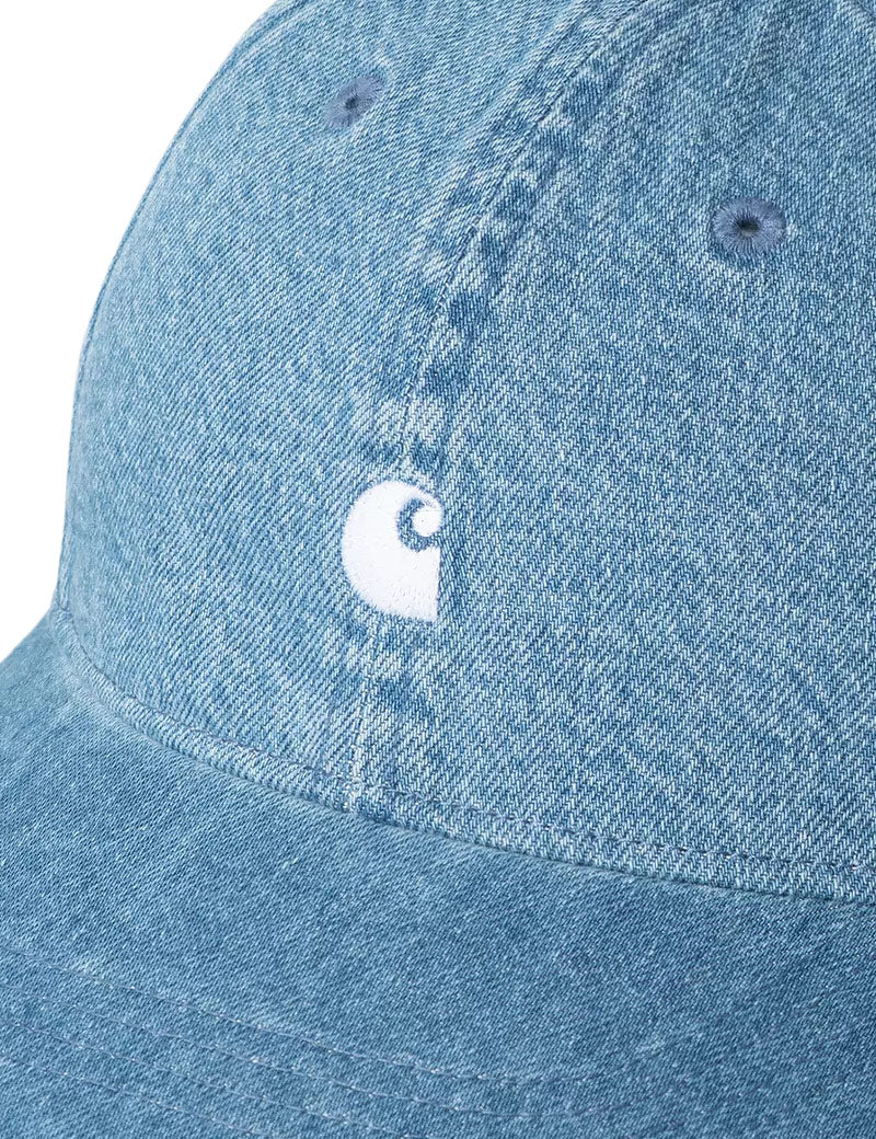 Carhartt WIP Lucas Cap Denim Blue Bleached Embroidered C Logo