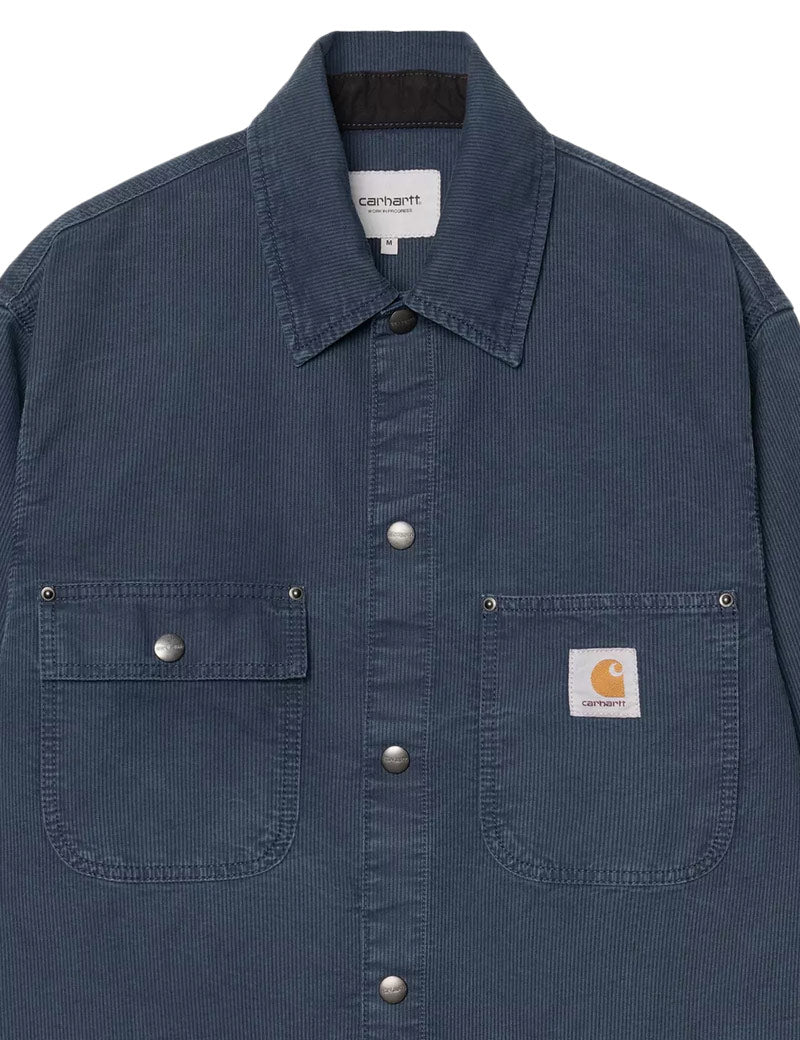 Carhartt WIP Parrish Shirt Jacket Blue Stone Washed Pocket Detail