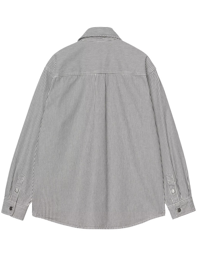 Carhartt WIP Mercer Shirt Jacket Graphite & Wax Stone Washed Back View