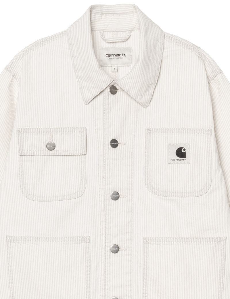 Carhartt WIP W' Mercer Chore Coat Graphite Wax Bleached Pocket Detail