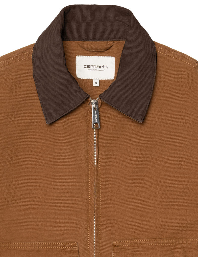 Carhartt WIP W' Prescott Jacket Hamilton Brown Tobacco Garment Dyed Cord Collar