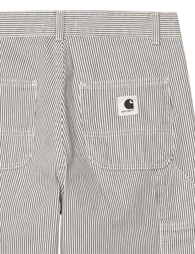 Carhartt WIP W' Mercer Stripe Pant Graphite Wax Stone Washed Pocket Detail