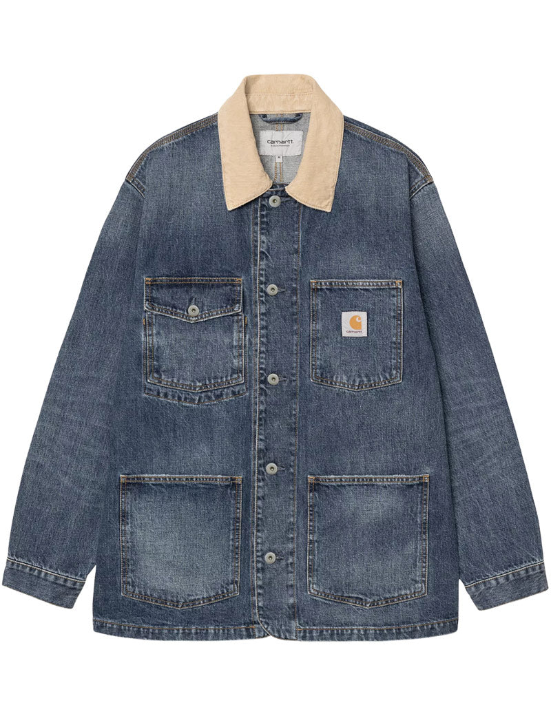 Carhartt WIP Warren Chore Coat Denim Blue, Dusty H Brown, Dark Used Wash