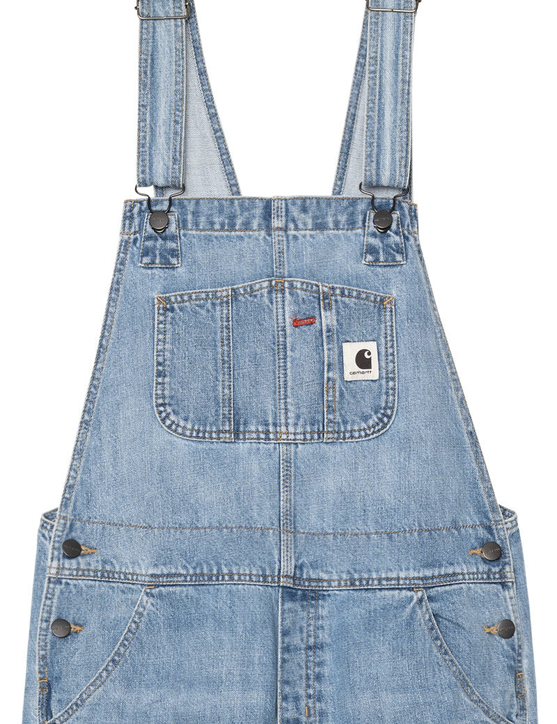 Carhartt WIP W' Bib Overall Straight 'Camano' Denim 12 oz Blue Burst Washed Detail