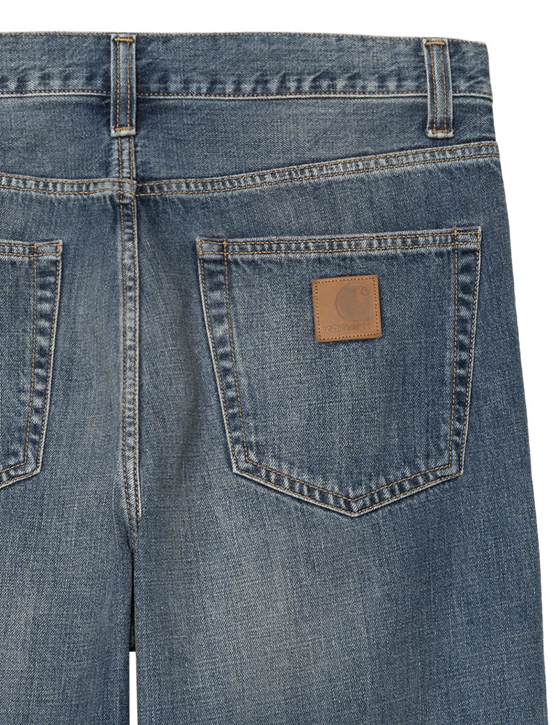 Carhartt WIP Aaron Pant Jeans Blue Dark Used Pocket Detail