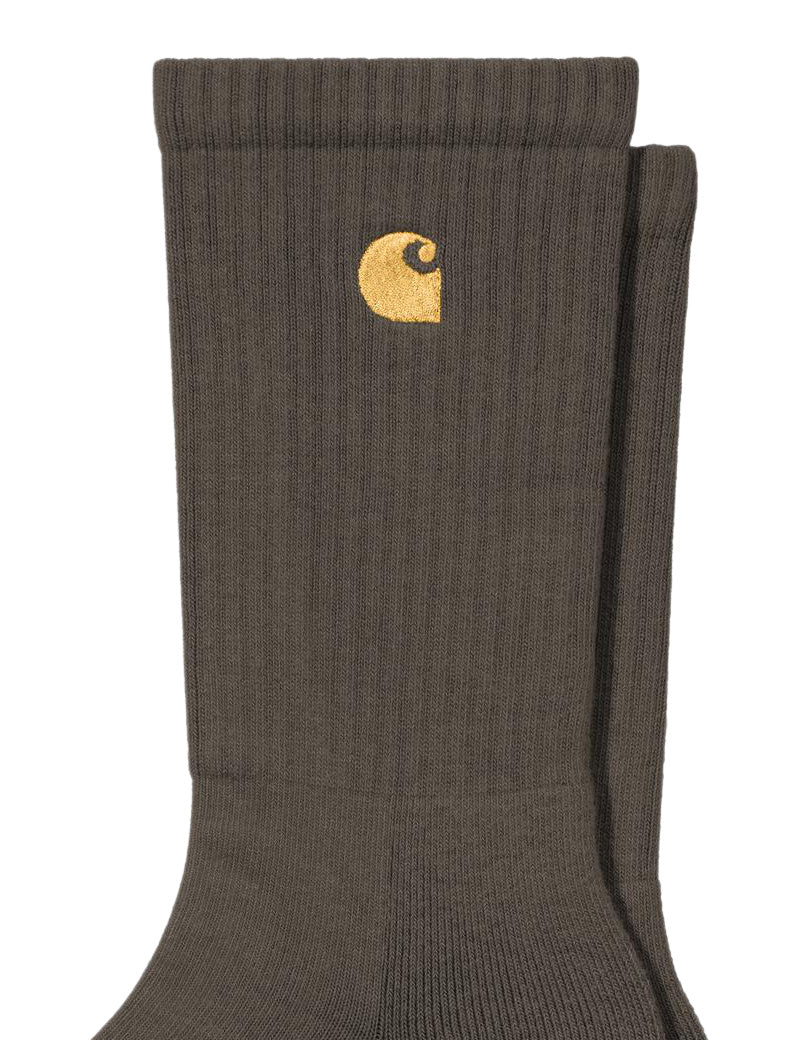 Carhartt WIP Chase Socks Shungite & Gold Embroidered Logo