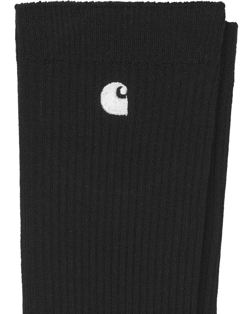 Carhartt WIP Madison Pack Socks Knit Black And White Embroidered Logo