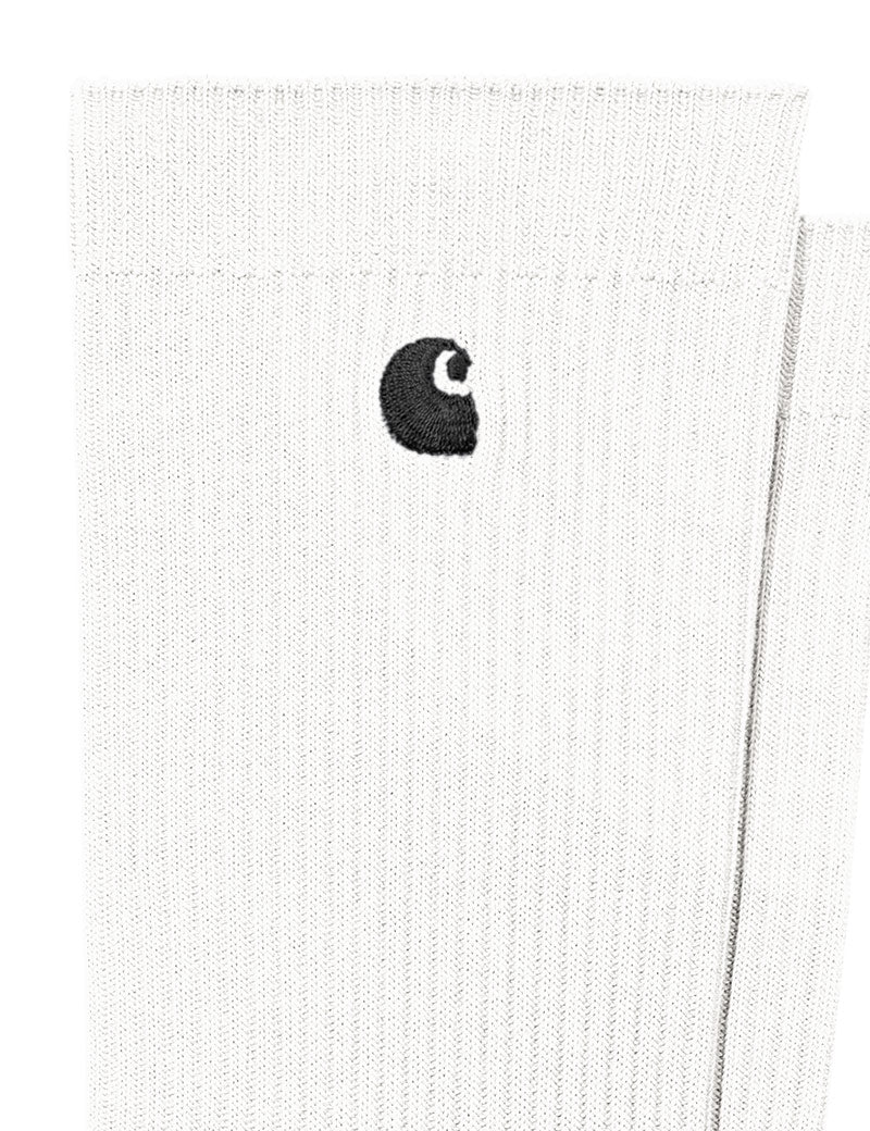 Carhartt WIP Madison Pack Socks White & Black Embroidered Logo