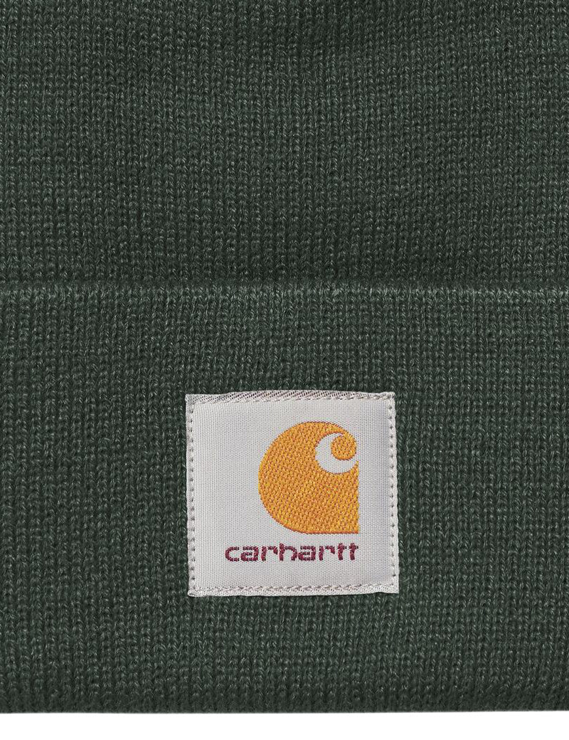 Carhartt WIP Short Watch Hat Dark Scarab Square Label