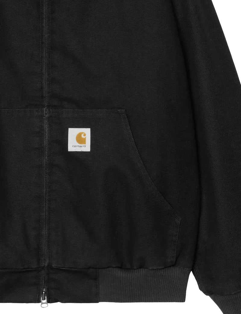 Carhartt WIP Ravon Jacket Black, Heavy Stone Wash Pocket Detail