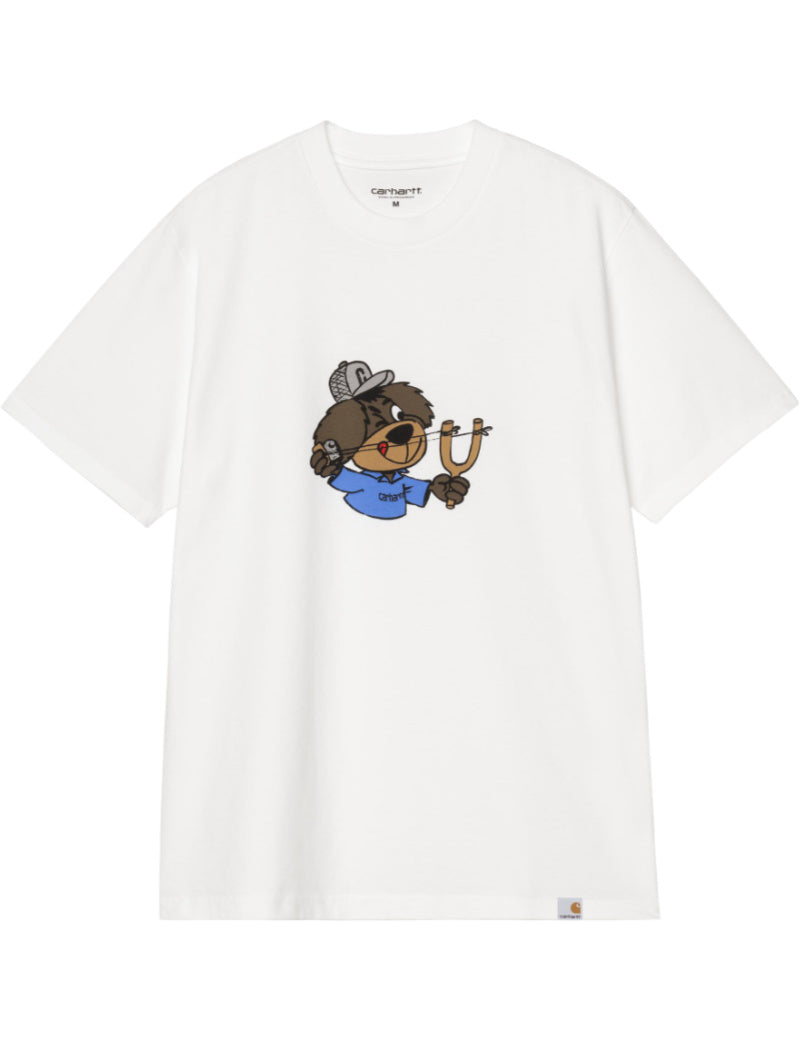Carhartt WIP S/S Slingshot T-Shirt White, Heavy Enzyme Wash Main