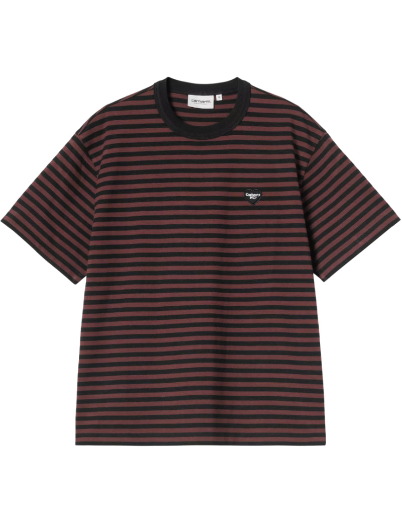 Carhartt WIP Women's Essy T-Shirt Stripe Black & Amarone