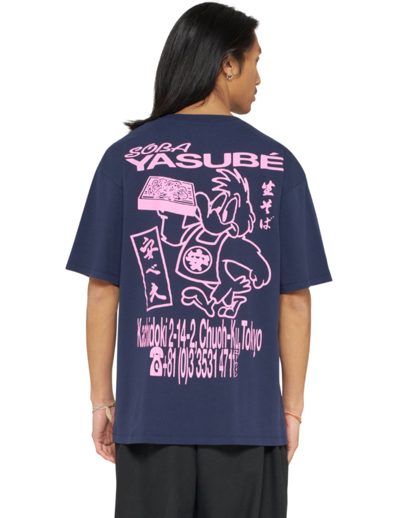 Edwin Soba Yasubé T-Shirt Maritime Blue On Model Back