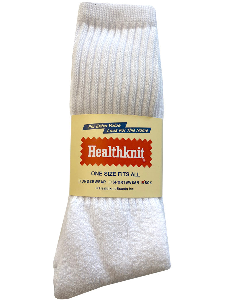 Healthknit 3 Pack Crew Socks White
