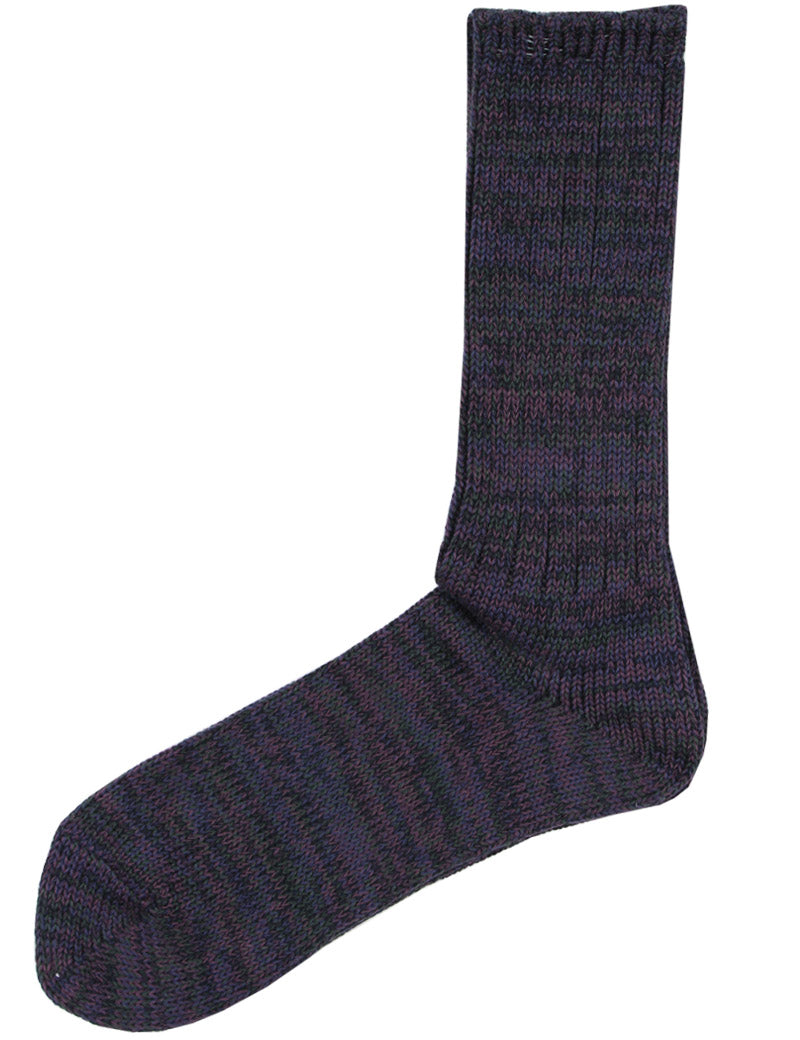 Anonymous Ism 5 Colour Mix Crew Socks Dark Violet 59
