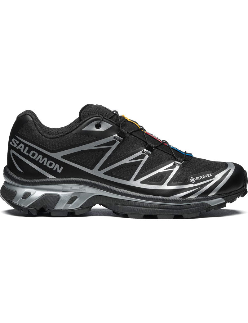 Salomon XT-6 GTX Gore-Tex Trainers Black Black Silver Side