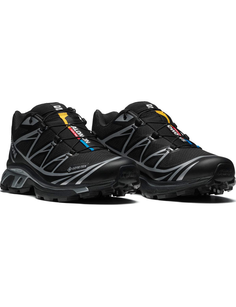 Salomon XT-6 GTX Gore-Tex Trainers Black Black Silver Angle