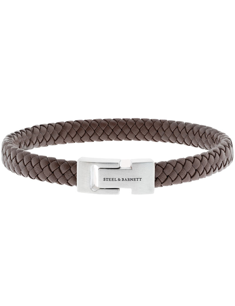 Steel & Barnett Archie Leather Bracelet Brown