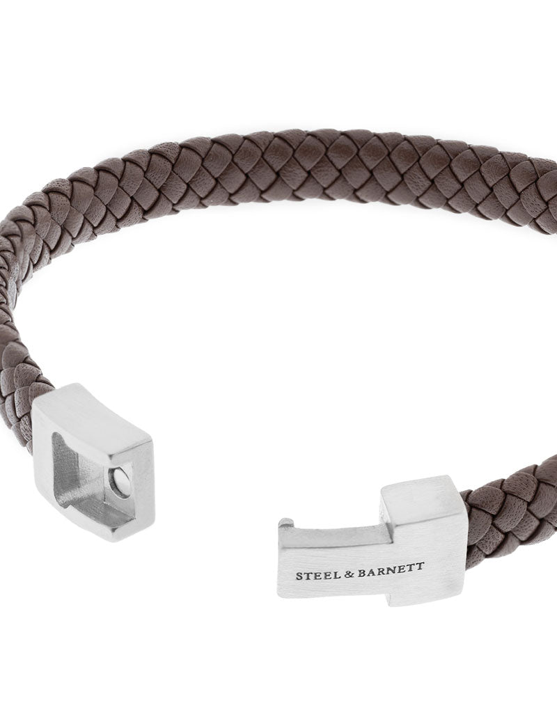 Steel & Barnett Archie Leather Bracelet Brown
