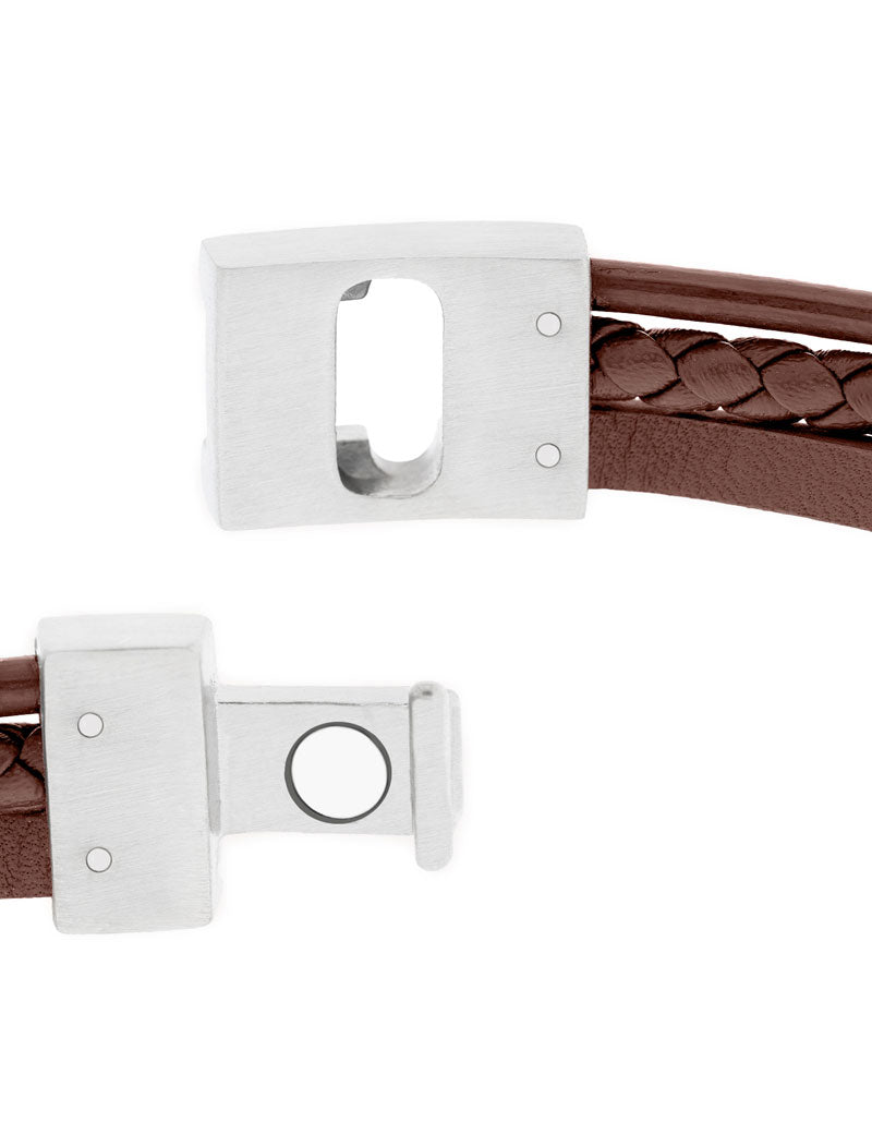 Steel & Barnett Casual Cole Leather Bracelet Brown