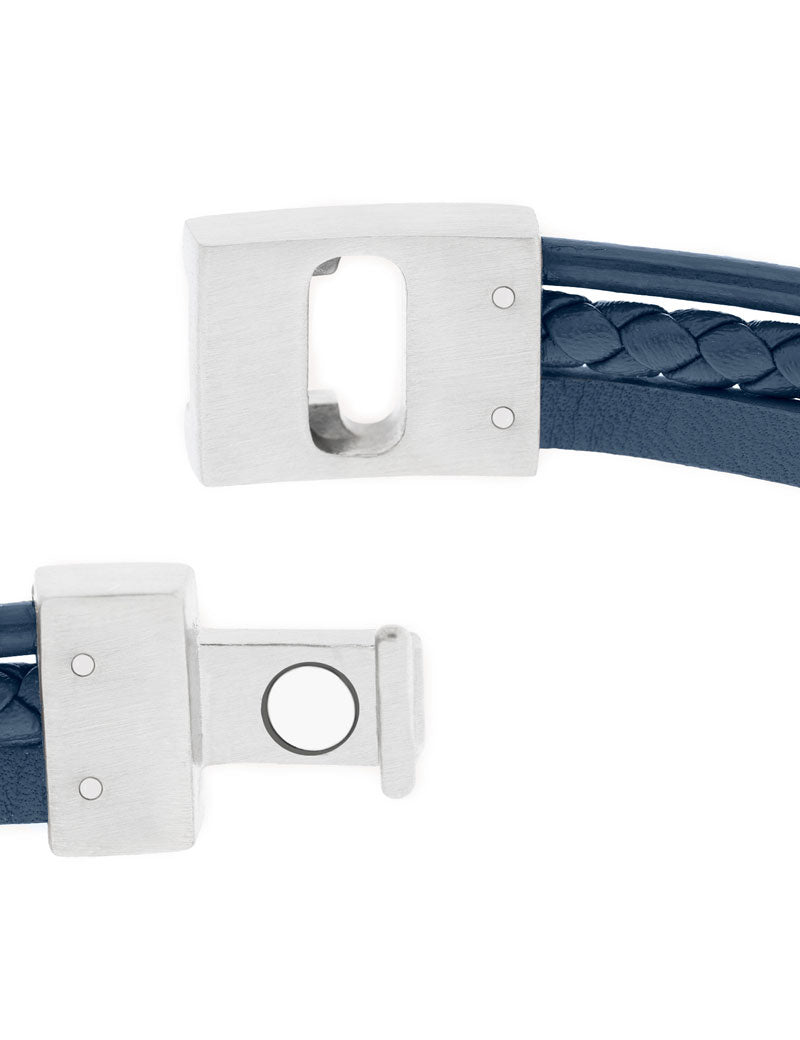 Steel & Barnett Casual Cole Leather Bracelet Jeans Blue