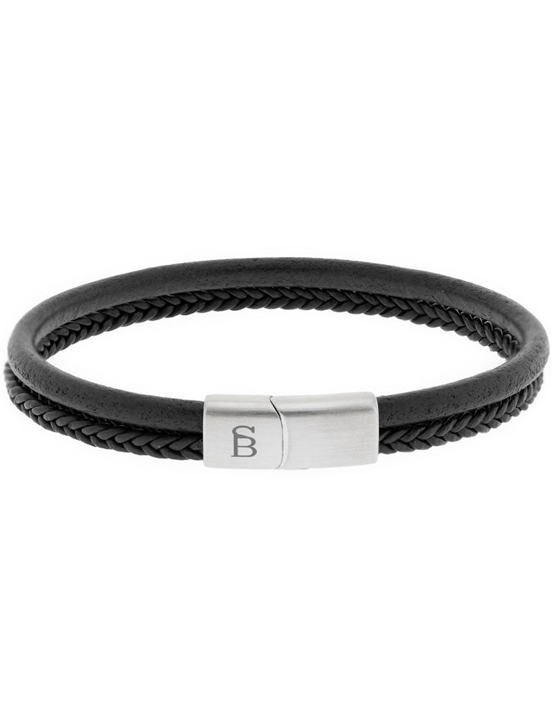 Steel & Barnett Denby Leather Bracelet Black