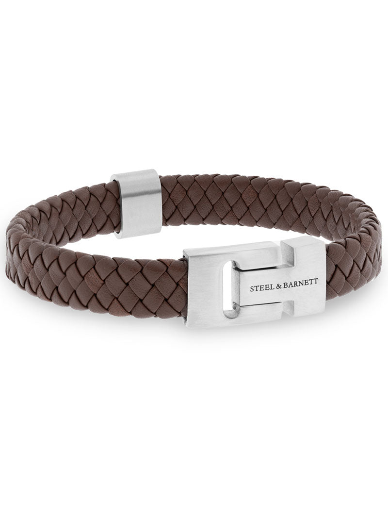 Steel & Barnett Harrison Leather Bracelet Brown