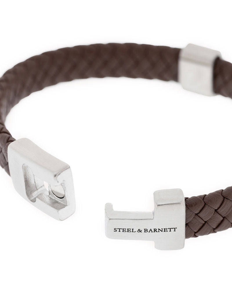 Steel & Barnett Harrison Leather Bracelet Brown