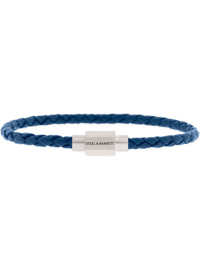 Steel & Barnett Luke Landon Nappa Leather Bracelet Jeans Blue