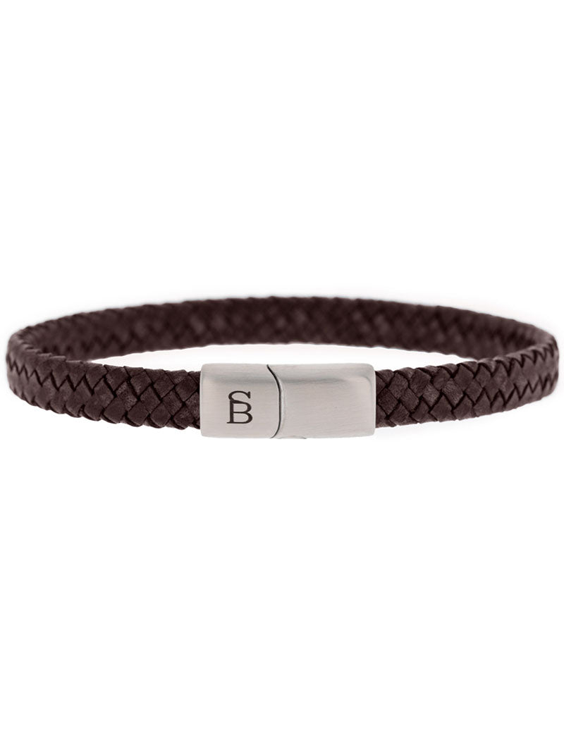 Steel & Barnett Riley Leather Bracelet Vintage Brown