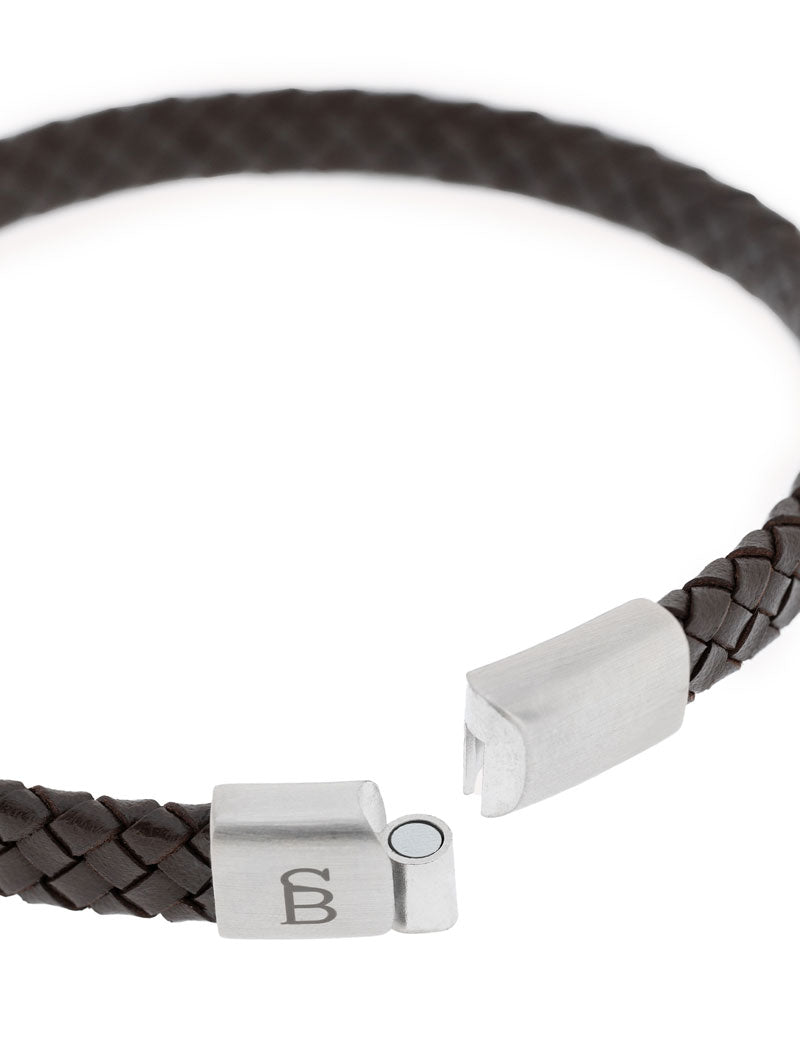 Steel & Barnett Riley Leather Bracelet Vintage Brown