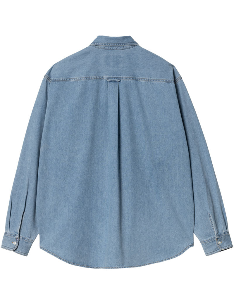 Carhartt WIP Lucas Long Sleeve Shirt Blue Bleached