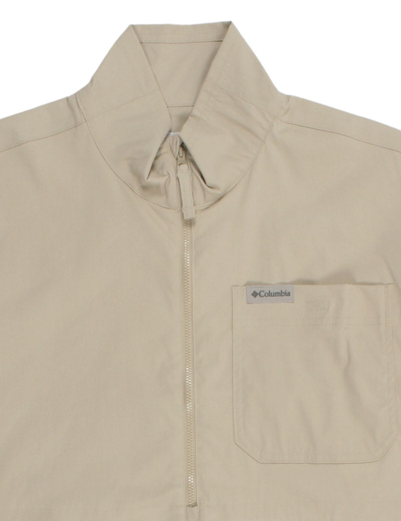 Columbia Landroamer Half Zip Overshirt Ancient Fossil Collar Detail