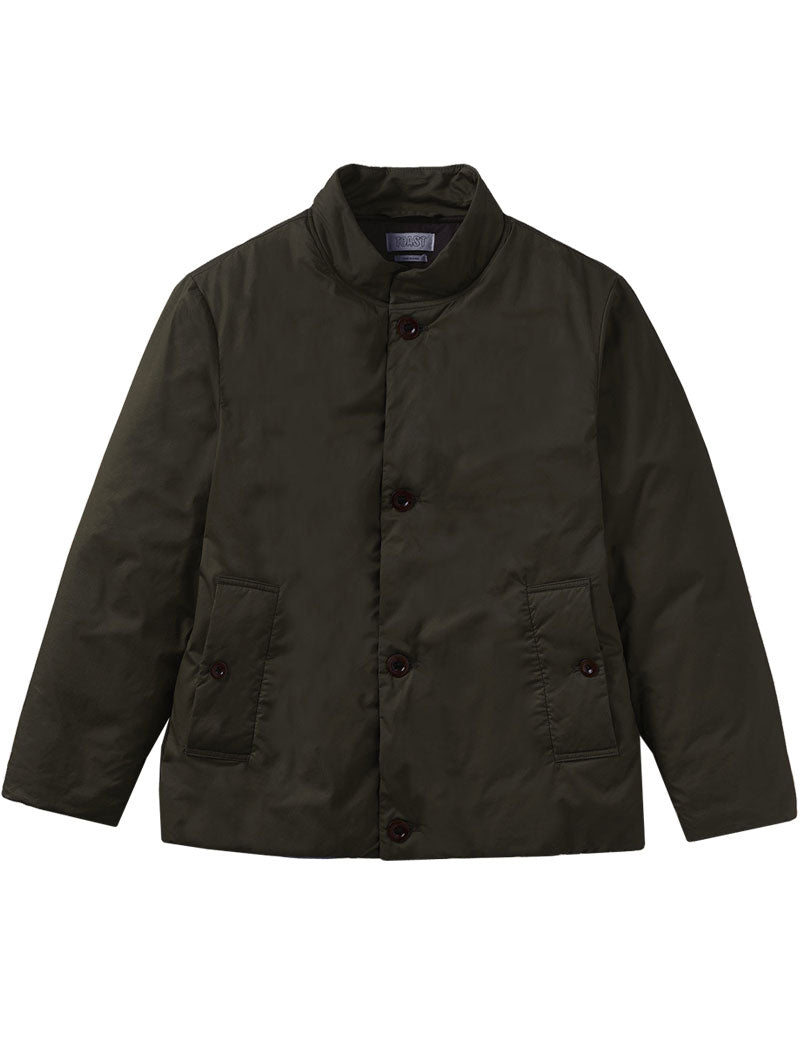 TOAST Padded Stand Collar Jacket Iron Green