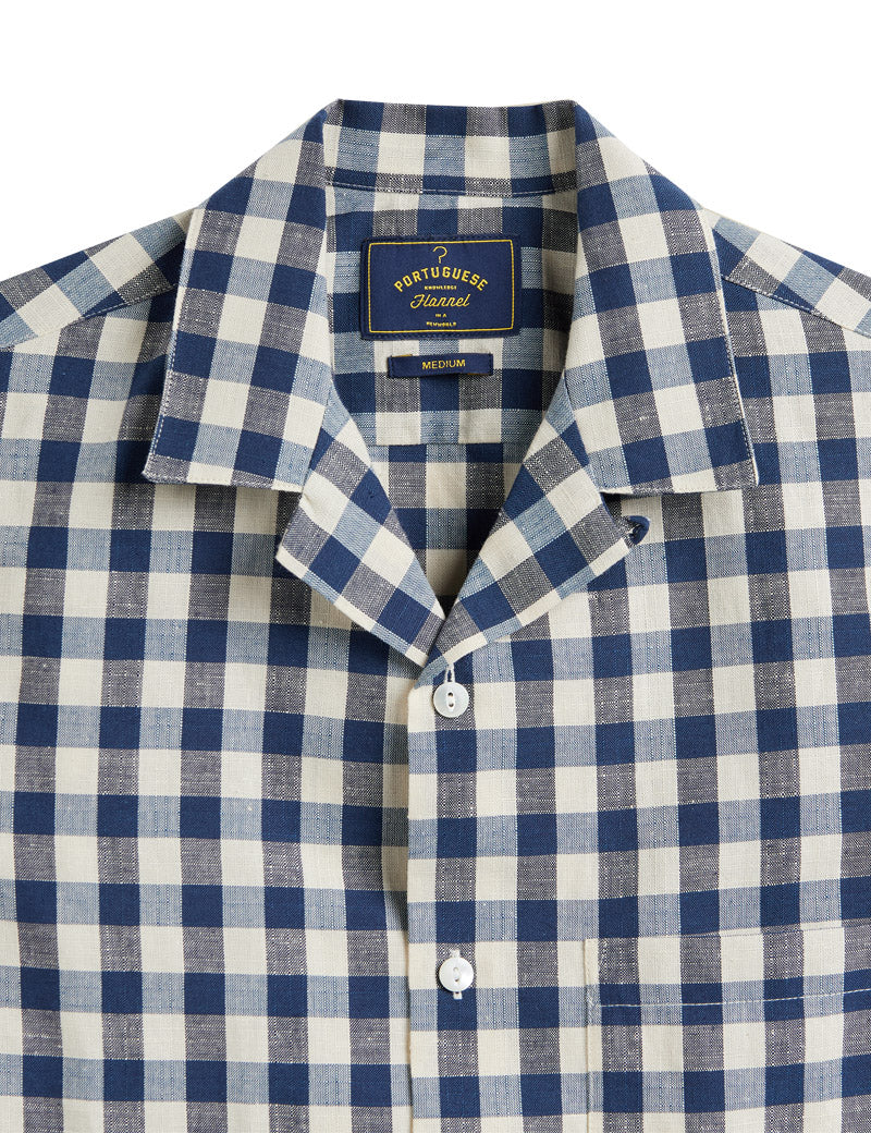 Portuguese Flannel Midwest Short Sleeved Shirt Collar Detail
