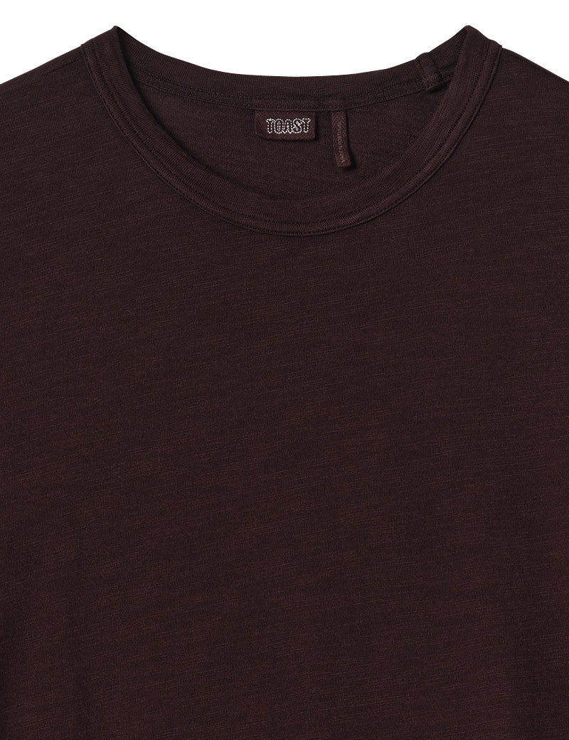Toast Theo Cotton Short Sleeve Tee Beetroot Collar