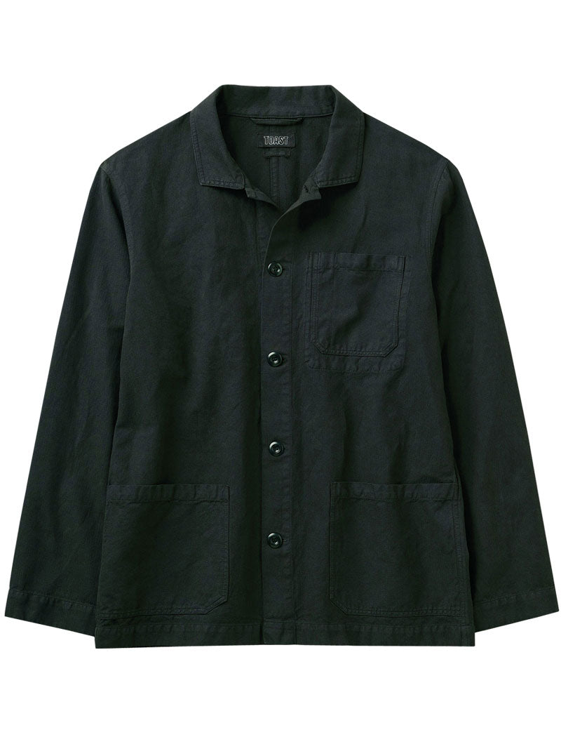 Toast Arlo Garment Dyed Herringbone Jacket Washed Black