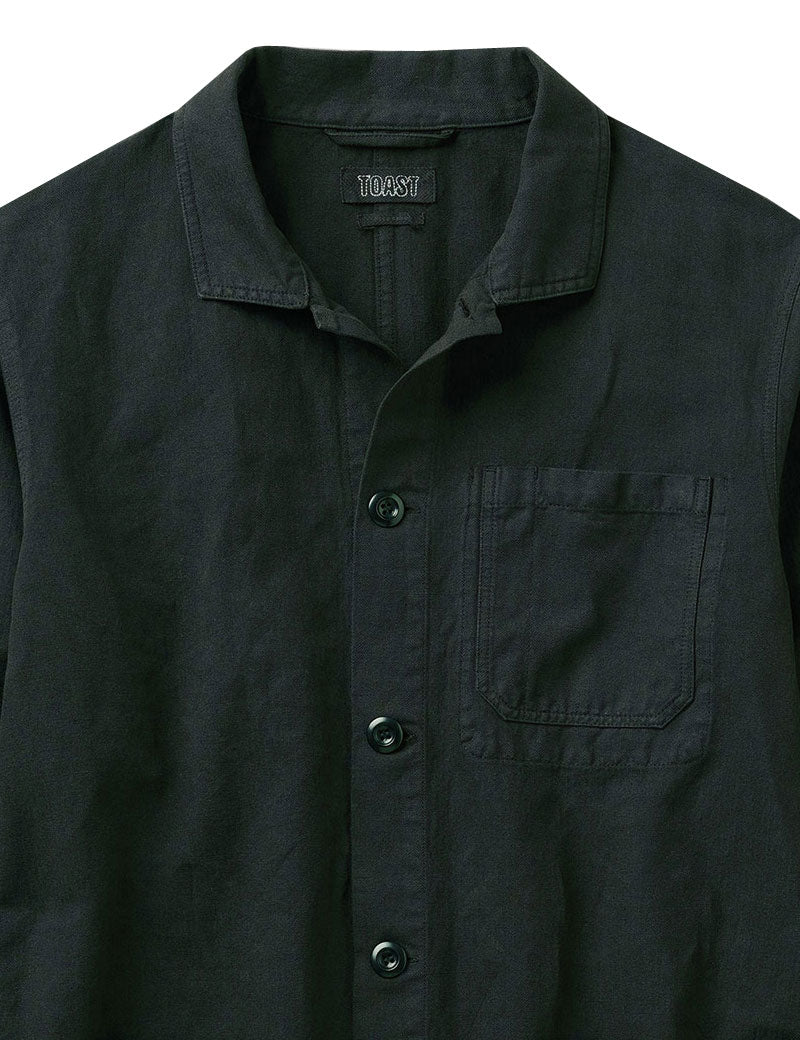 Toast Arlo Garment Dyed Herringbone Jacket Washed Black