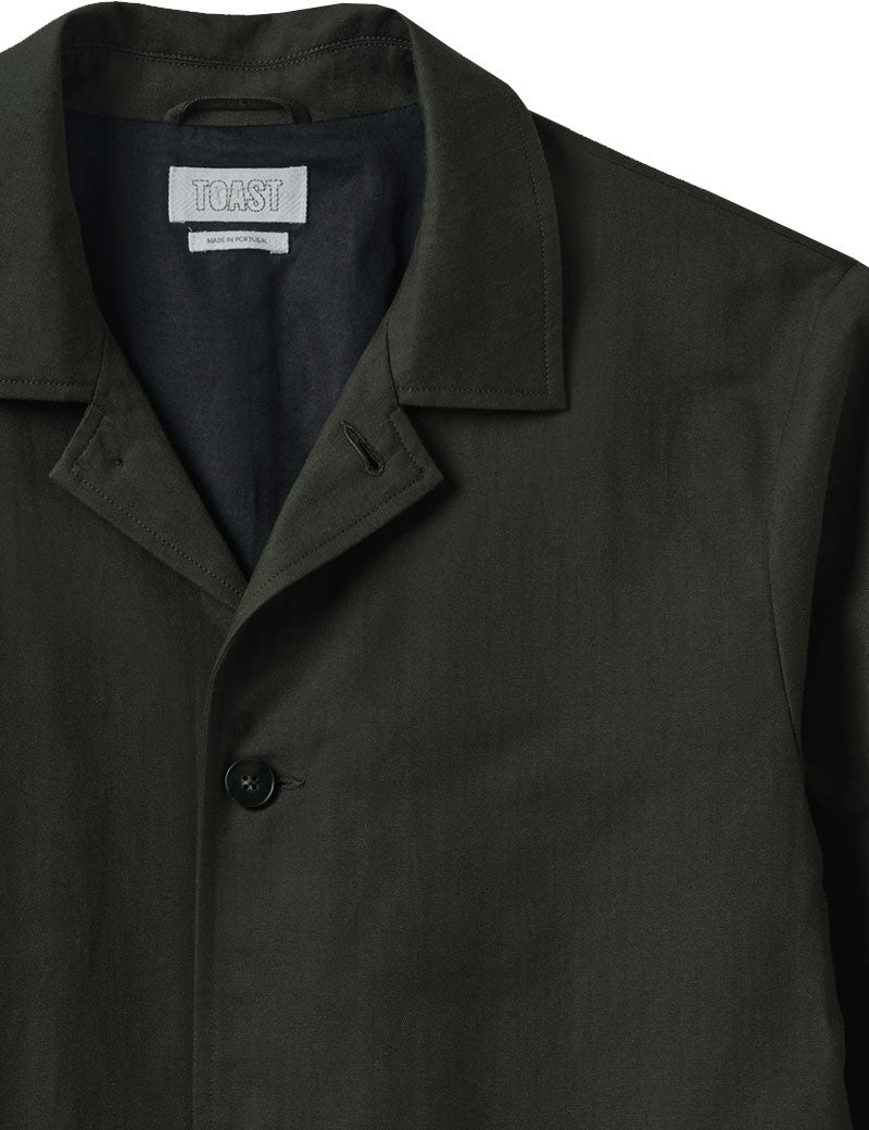 Toast Cotton Hemp Herringbone Jacket Forest Green