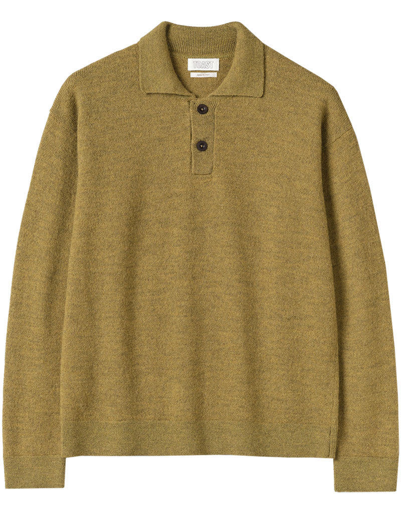 TOAST Wool Alpaca Polo Sweater Pear