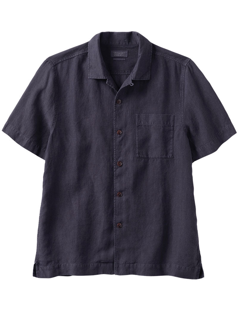 Toast Linen Short Sleeved Shirt Slate