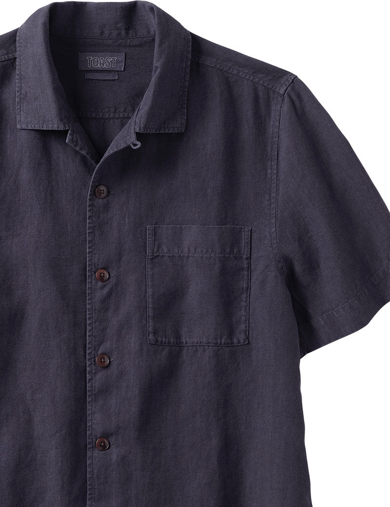 Toast Linen Short Sleeved Shirt Slate