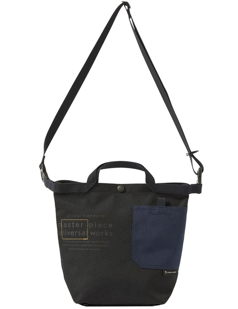 Universal Works X Master-Piece Small Tote Bag Black Recycled Tech Canvas