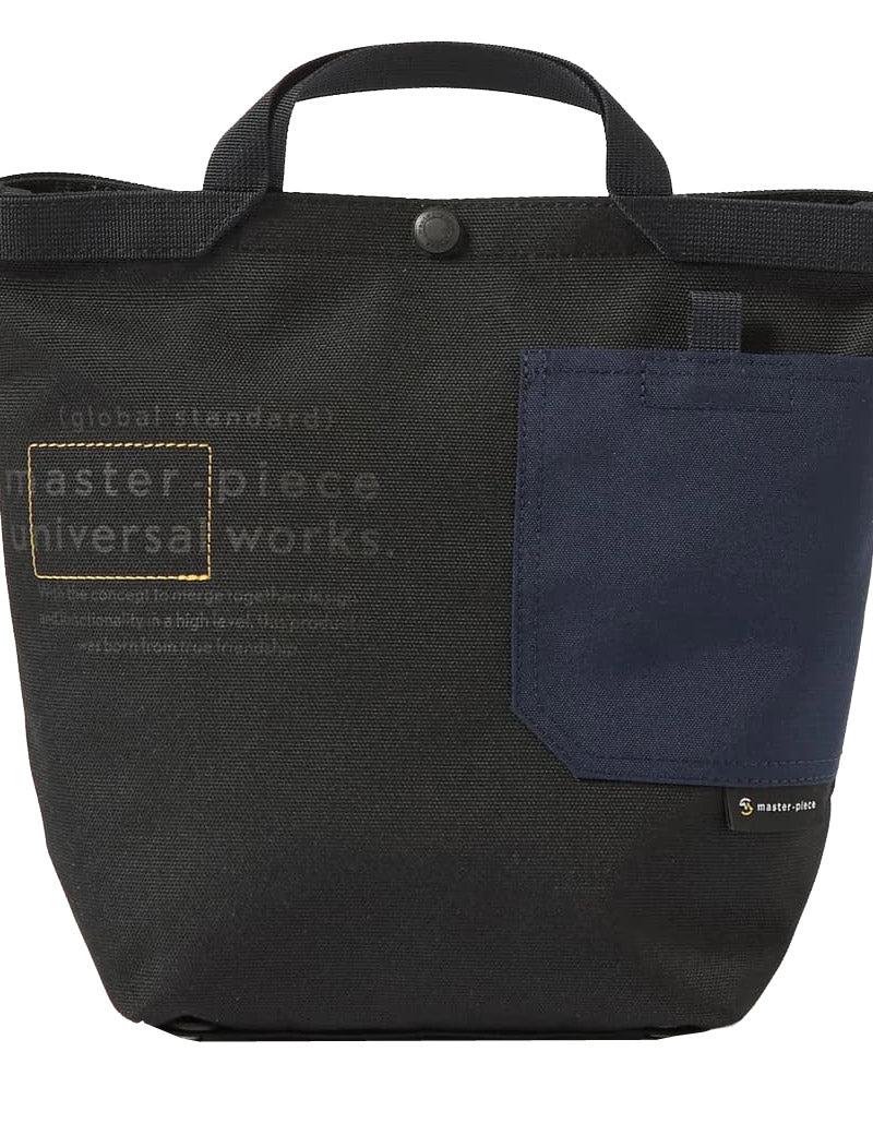 Universal Works X Master-Piece Small Tote Bag Black Recycled Tech Canvas